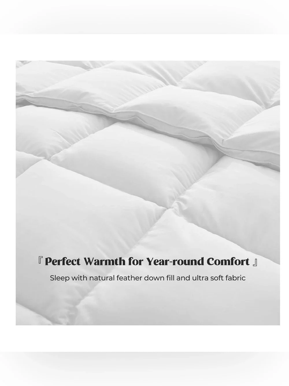 Peace Nest White Down Comforter Duvet Insert 68”x90” goose feathers and down